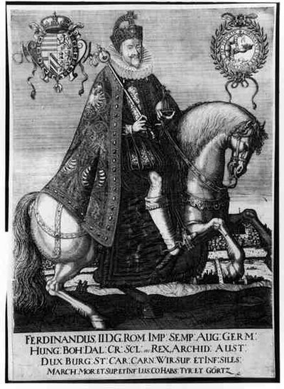 Equestrian Portrait of Ferdinand II (1578-1637), Holy Roman Emperor by German School